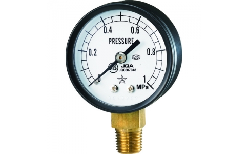 右下精器製造（株）  S-11-R-0.1MPA  右下　一般圧力計　圧力レンジ０～０．１ＭＰａ　接続部サイズＲ１／４