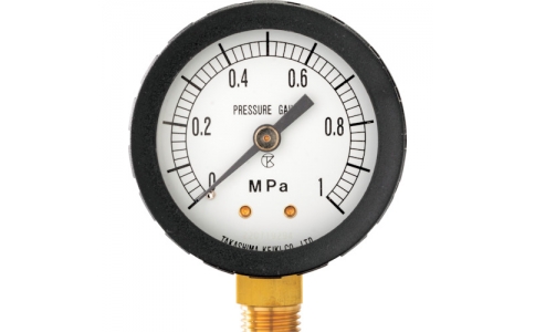 （株）高島計器  1212010  高島　プラスチック圧力計（Ａ枠立型・φ６０）圧力レンジ０．０～０．１ＭＰａ　Ｒ１／４