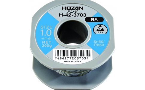 ホーザン（株）  H-42-3703  ＨＯＺＡＮ　ハンダ（Ｓｎ５０％）１．０ｍｍφ・２００ｇ