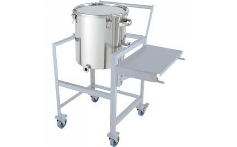 日東金属工業（株）  KTT-CTH-ASCA-565  日東　片テーパー型クリップ式密閉容器　１５０Ｌ　架台付（作業台・取っ手・蓋置付）