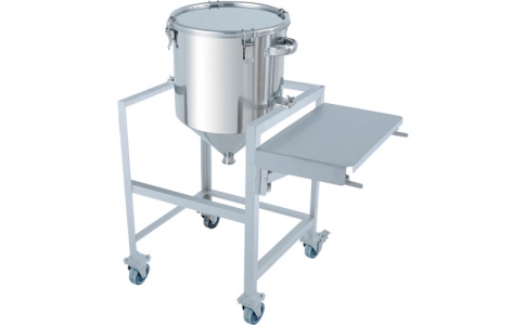 日東金属工業（株）  HT-CTH-ASCB-565  日東　ホッパー型クリップ式密閉容器　１５０Ｌ　架台付（作業台付）