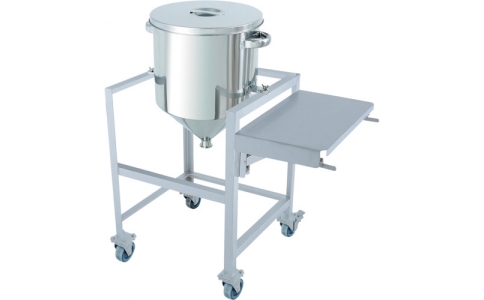 日東金属工業（株）  HT-ST-ASCB-43  日東　ホッパー型汎用容器　６５Ｌ　架台付（作業台付）