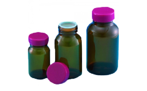 東京硝子器械（株）  323-05-84-33  ＴＧＫ　規格瓶　茶　３Ｋ　赤Ｃａｐ栓付２８ｍＬ４５０本