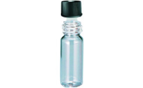 東京硝子器械（株）  149-04-34-01  ＴＧＫ　１．５ｍＬ透明バイアル　黒キャップ　８－４２５　百入