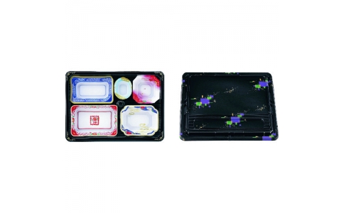 遠藤商事（株）  XAZ4301  ＴＫＧ　アヅミ産業　ワンウェイ　会席膳セット　蓋三彩　Ｔ－２０３（２０セット入）