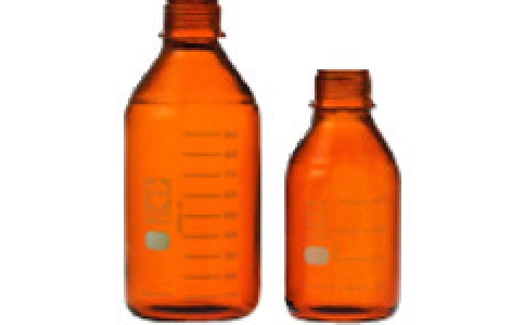 東京硝子器械（株）  371-05-21-85  ＴＧＫ　ねじ口びん　茶　びんのみ　２５０ｍＬ