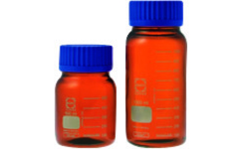 東京硝子器械（株）  371-05-83-54  ＴＧＫ　ねじ口びん　ＧＬＳ８０　茶　青キャップ付　５Ｌ