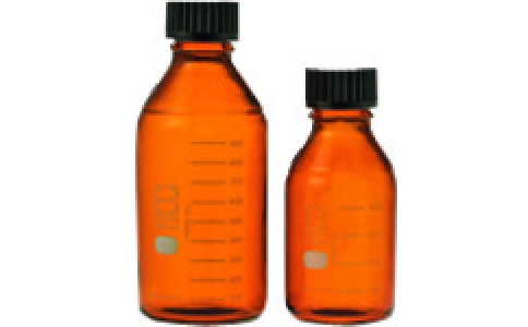 東京硝子器械（株）  371-05-21-75  ＴＧＫ　ねじ口びん　茶　黒キャップ付　７５０ｍＬ