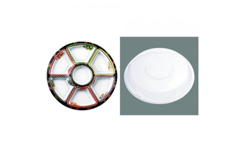 遠藤商事（株）  XAZ3201  ＴＫＧ　アヅミ産業　丸型オードブル　友禅セット　ＴＯＭ－４６０－２（１０入）