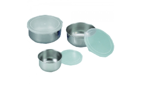 東京硝子器械（株）  419-32-03-47  ＴＧＫ　丸形シール容器　ＳＵＳ３０４製　浅－中