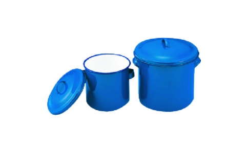 東京硝子器械（株）  021-33-03-11  ＴＧＫ　ホーロータンク　手付き蓋付き　１Ｌ