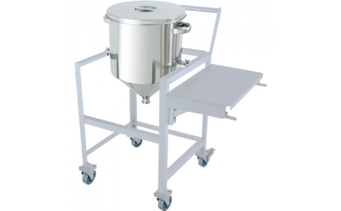 日東金属工業（株）  HT-ST-ASCA-43  日東　ホッパー型汎用容器　６５Ｌ　架台付（作業台・取っ手・蓋置付）