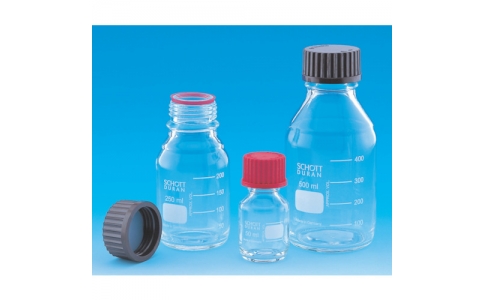 東京硝子器械（株）  371052053  ＴＧＫ　ねじ口びん赤キャップ付　１００ｍｌ