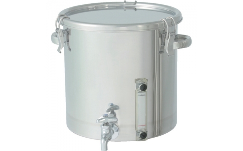 日東金属工業（株）  CTH-W-30-LV  日東　ステンレスタンク　ストレート密閉タンク（液面計・蛇口付）　２０Ｌ