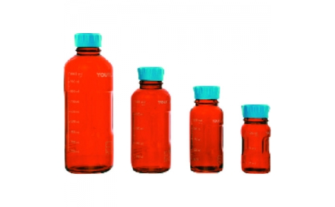 東京硝子器械（株）  371-05-83-32  ＴＧＫ　ユーティリティねじ口ボトル　茶　２５０ｍＬ