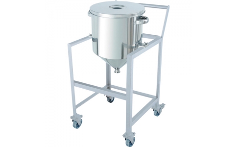 日東金属工業（株）  HT-ST-ASCC-565  日東　ホッパー型汎用容器　１５０Ｌ　架台付（取っ手・蓋置付）