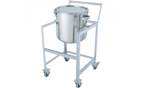 日東金属工業（株）  DT-CTH-ASCC-36  日東　鏡板型クリップ式密閉容器　３５Ｌ　架台付（取っ手・蓋置付）