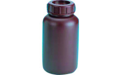 東京硝子器械（株）  358-22-02-24  ＴＧＫ　広口瓶　ＰＥ製　茶褐色　２５０ｍＬ