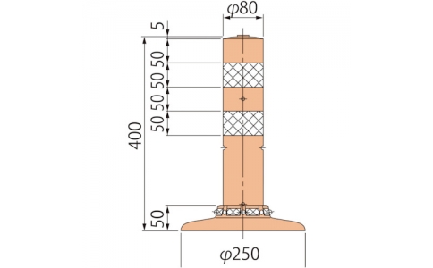 （株）グリーンクロス  6300029523  グリーンクロス　ポストコーンスタンダードＰＡＴ－４０－２５０－Ｒ
