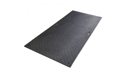 （株）ウッドプラスチックテクノロジー  B0918-20-BK-M2K4  ウッドプラスチック　工事用敷板　Ｗボード　両面凸　カラー：黒　９１０ｍｍ×１８２０ｍｍ（持ち手２）