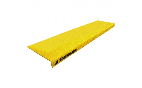 セーフラン安全用品（株）  12080-G  セーフガード　階段用滑り止めカバー　６０９×７５×２５ｍｍ　黄　グレーチング設置用取付ネジ付属