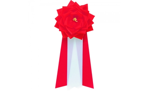 オープン工業（株）  KS-4-RD  ＯＰ　記章　バラ３枚枚タレ　（中）　赤