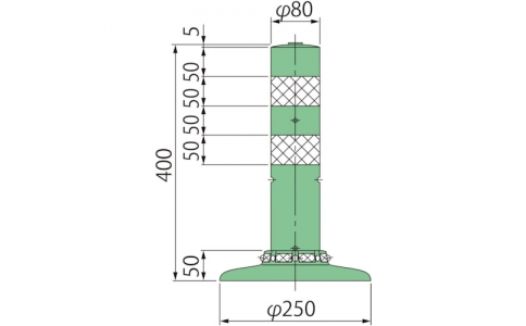 （株）グリーンクロス  6300029535  グリーンクロス　ポストコーンスタンダードＰＡＴ－４０－２５０－Ｍ