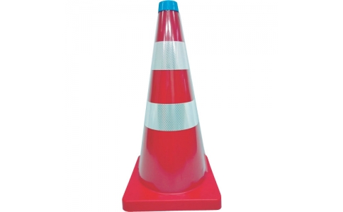 （株）仙台銘板  3110852  仙台銘板　ＰＥコーン　赤／白　重量コーン　約３ｋｇ　横ライン