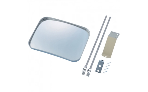 （株）日本緑十字社  276121  緑十字　小型カーブミラー　グレー　壁角３５Ｓ　２３０×３１０ｍｍ　取付金具付　ガラス製