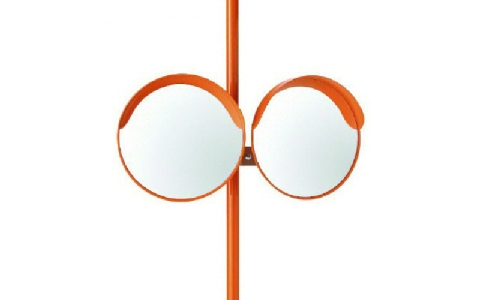 ユニット（株）  384-24A  ユニット　カーブミラー３００ｍｍΦ二面鏡ポール付　アクリル製