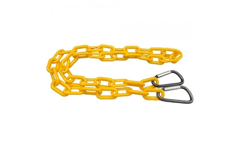 （株）東京パーツセンター  PCHY-1000  ラクテム　プラチェーン　カット品　カラビナフック付　黄　Ｌ１０００