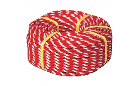 ユニット（株）  871-63  ユニット　カラーロープ（赤／白）　ポリエチレン　１２ｍｍФ×１００ｍ巻