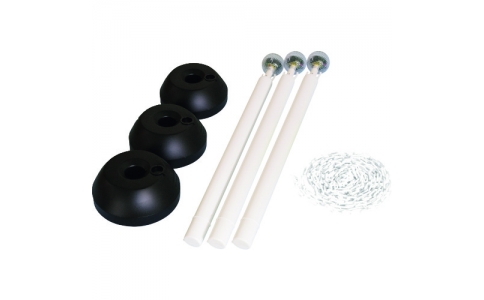 （株）ミツギロン  SF-78-3PW  ミツギロン　ＬＥＤソーラーライト付きチェーンスタンド３本組（チェーン有）　ＳＦ－７８－３ＰＷ