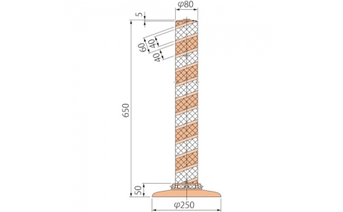 （株）グリーンクロス  6300029548  グリーンクロス　ポストコーン全面反射ＬＡＴＲ－６５－２５０－Ｒ