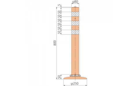 （株）グリーンクロス  6300029525  グリーンクロス　ポストコーンスタンダードＰＡＴ－８０－２５０－Ｒ