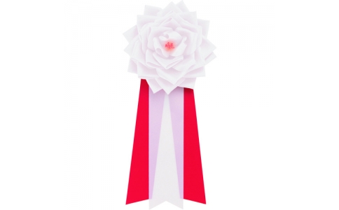 オープン工業（株）  KS-2-WH  ＯＰ　記章　バラ３枚枚タレ　（特大）　白