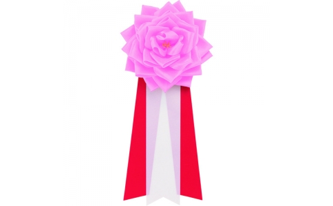 オープン工業（株）  KS-2-PK  ＯＰ　記章　バラ３枚枚タレ　（特大）　桃