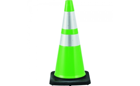 （株）日本緑十字社  116301  緑十字　カラーコーン　緑／白反射シート　ＰＶＣコーン－ＧＨ　高さ：７１０ｍｍ　ベース：３６０ｍｍ角　高輝度反射タイプ　ＰＶＣ製