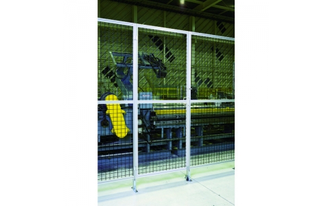 トラスコ中山（株）  AFT1810-SV  ＴＲＵＳＣＯ　アルミ安全フェンス扉　間口１０００ｍｍＸ高さ１８００ｍｍ　ピッチ３０　シルバー