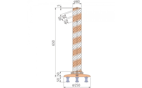 （株）グリーンクロス  6300029552  グリーンクロス　ポストコーン全面反射ＬＢＴＲ－６５－２５０－Ｒ