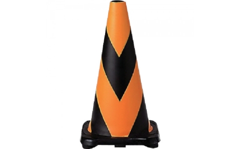 ユニット（株）  385-11  ユニット　セフティラバーコーン　黄／黒　ゴム製　４５０Ｈ