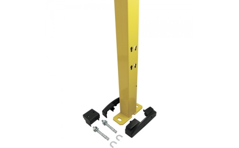 アクセレントジャパン（株）  P11-140  ＡＸＥＬＥＮＴ　安全柵エックスガード　ポスト５０角　高さ１４００ｍｍ　色イエロー　アンカーボルト２個付　トップ／フットカバー各１個付