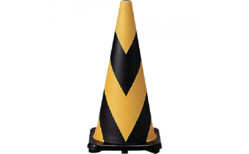 ユニット（株）  385-14  ユニット　セフティラバーコーン　黄／黒（黄部反射）　ゴム製　７００Ｈ
