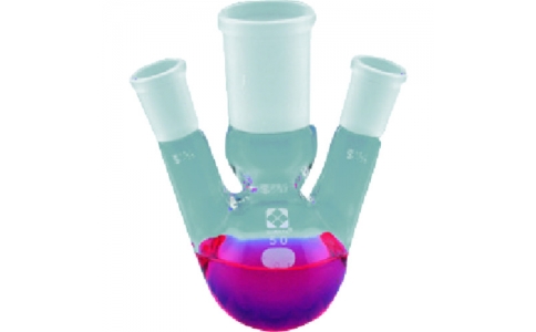 東京硝子器械（株）  371-13-06-04  ＴＧＫ　共通三口丸底フラスコ　２００ｍＬ　２９－１５
