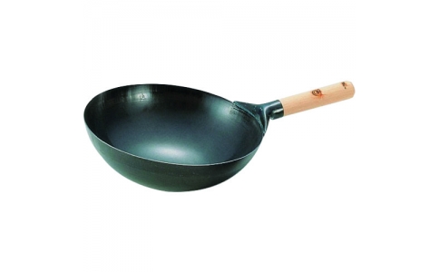 遠藤商事（株）  APK12033  ＴＫＧ　ＳＡ鉄プレス木柄北京鍋　３３ｃｍ