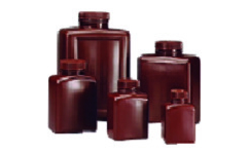 東京硝子器械（株）  656-22-04-09  ＴＧＫ　角型褐色びん　１Ｌ　ＨＤＰＥ　６入