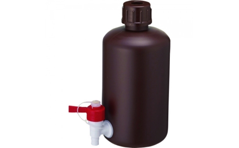 東京硝子器械（株）  876-22-01-26  ＴＧＫ　細口びん　茶色　コック付　３Ｌ