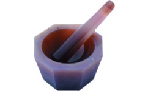 東京硝子器械（株）  205-54-36-24  ＴＧＫ　メノウ乳鉢　深型　乳棒付　φ８０×φ６５