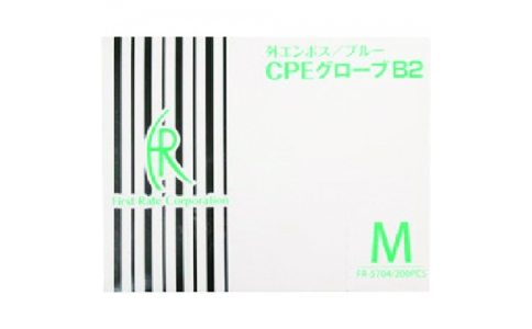 東京硝子器械（株）  806-23-75-25  ＴＧＫ　ＣＰＥグローブＢ２　ＦＲ－５７０４　ブルー　Ｍ　２００枚