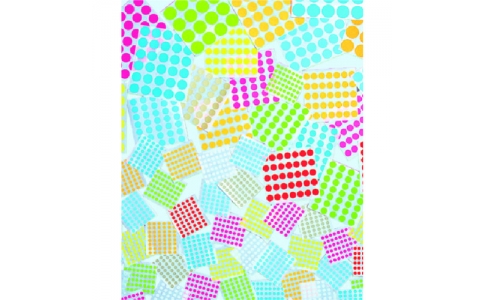 東京硝子器械（株）  615-55-95-34  ＴＧＫ　ドットラベル　１３ｍｍ　ピンク